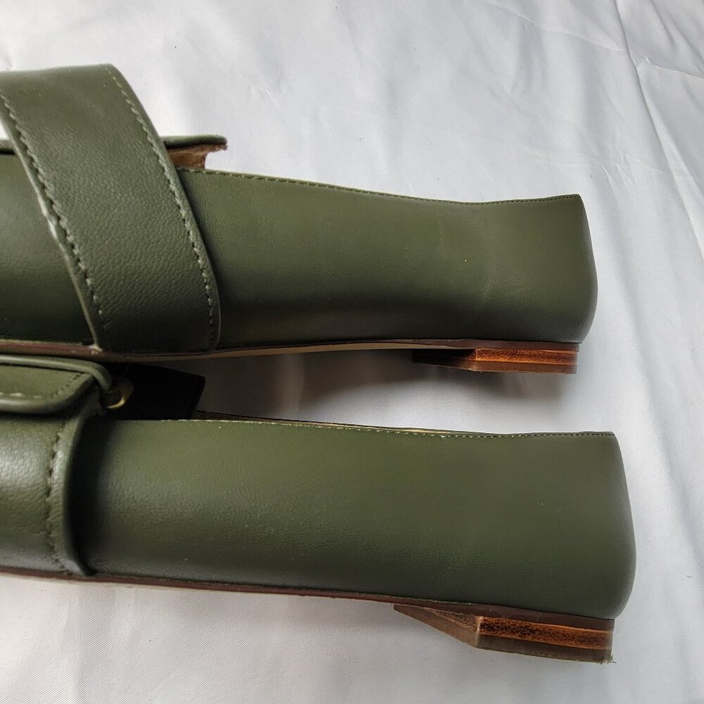 Talbots Ryan Buckle Loafer Women's Size 8.5 M Napa Leather Sage Green EUC - Picture 9 of 13
